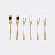 Sambonet 'taste' Cake Fork Set, Six Pieces -  Cutlery Gold Uni