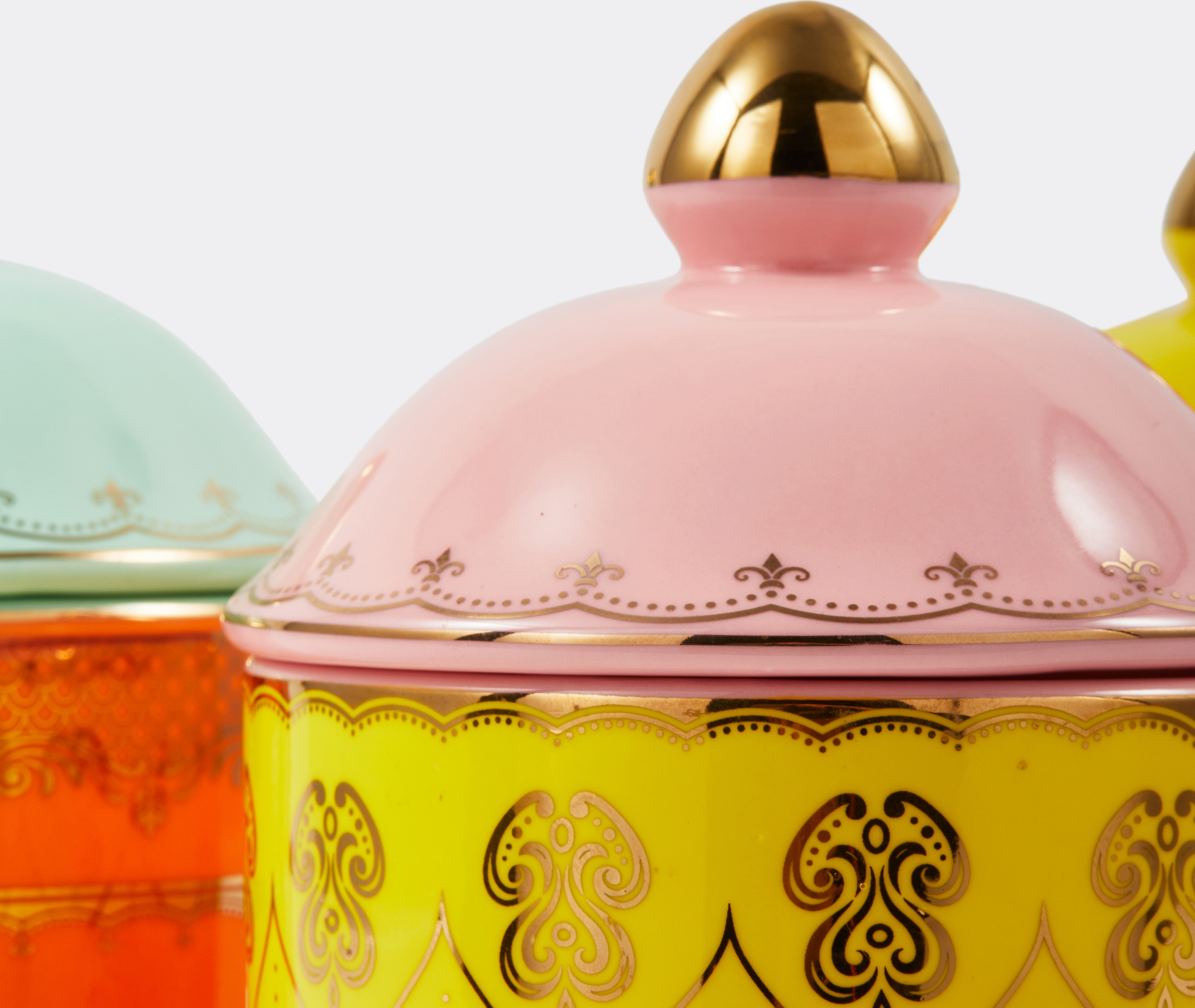 Polspotten Embellished Ceramic Storage Jar In Yellow