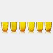 NasonMoretti 'idra' Water Glass, Set Of Six, Yellow -  Glassware Yellow Uni