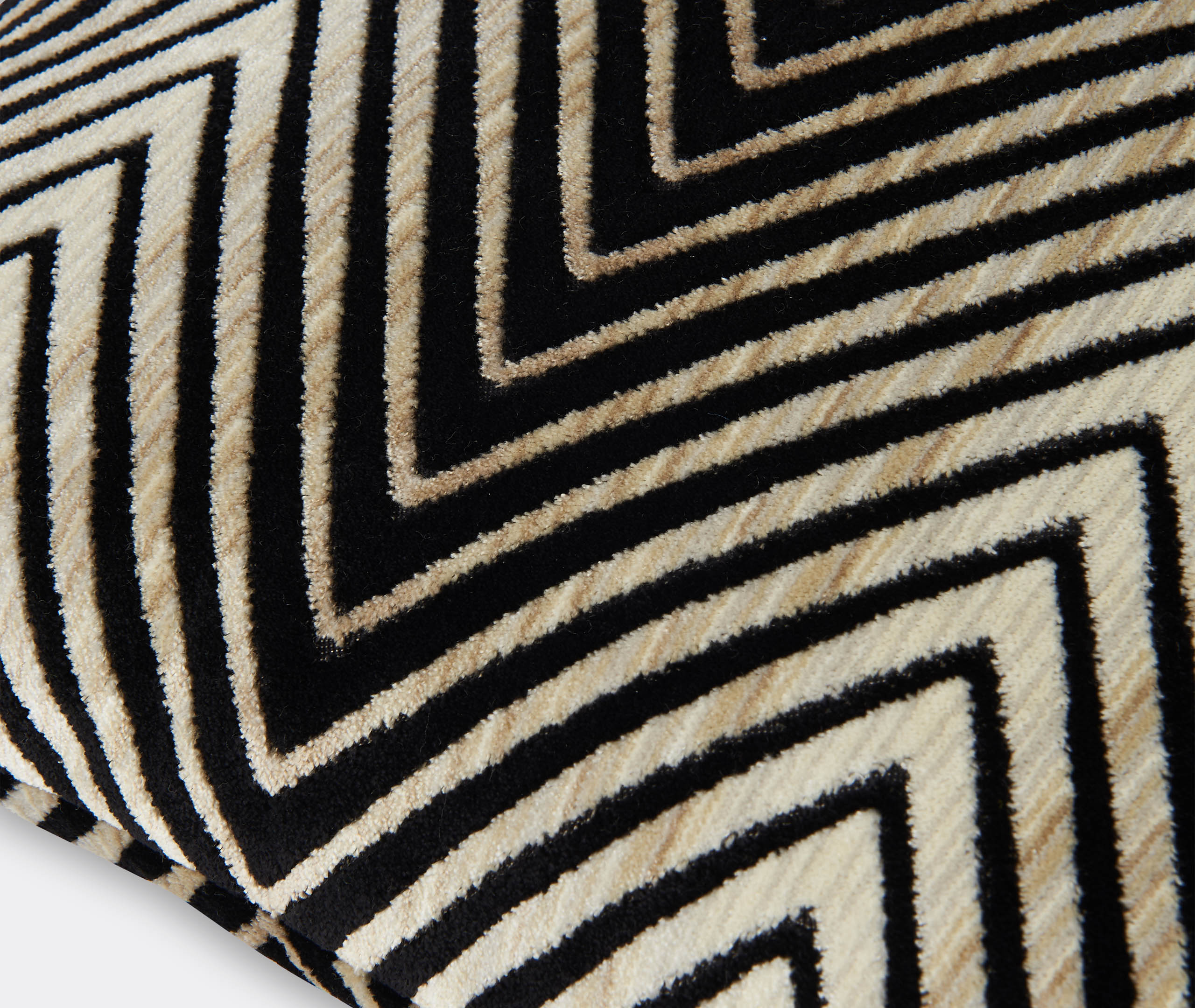 Missoni Home Ziggy 40x40 Cm Viscose Blend Zigzag Cushion In Black
