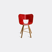 Colé Seating Red In Red, Natural Oak