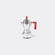 Alessi Alessi" Pulcina Espresso Coffee Maker In Cast Aluminium - Red - Image 3