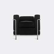 Cassina '2 Fauteuil Grand Confort' Petit Modèle Padded Armchair, Black Leather -  Seating Black Uni
