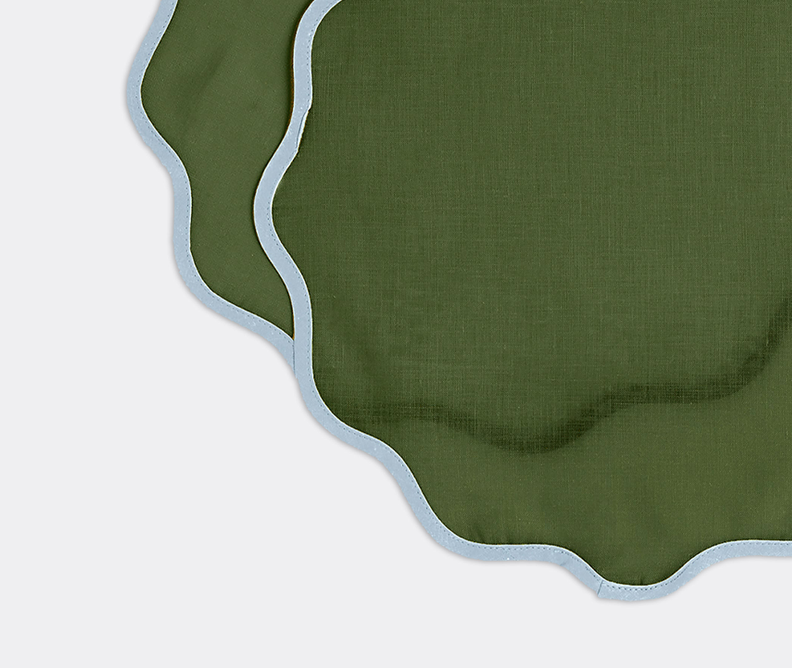 La Doublej Cloud Linen Table Mat Set In Green