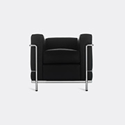 Cassina '2 Fauteuil Grand Confort' Petit Modèle Padded Armchair, Black Leather -  Seating Black Uni
