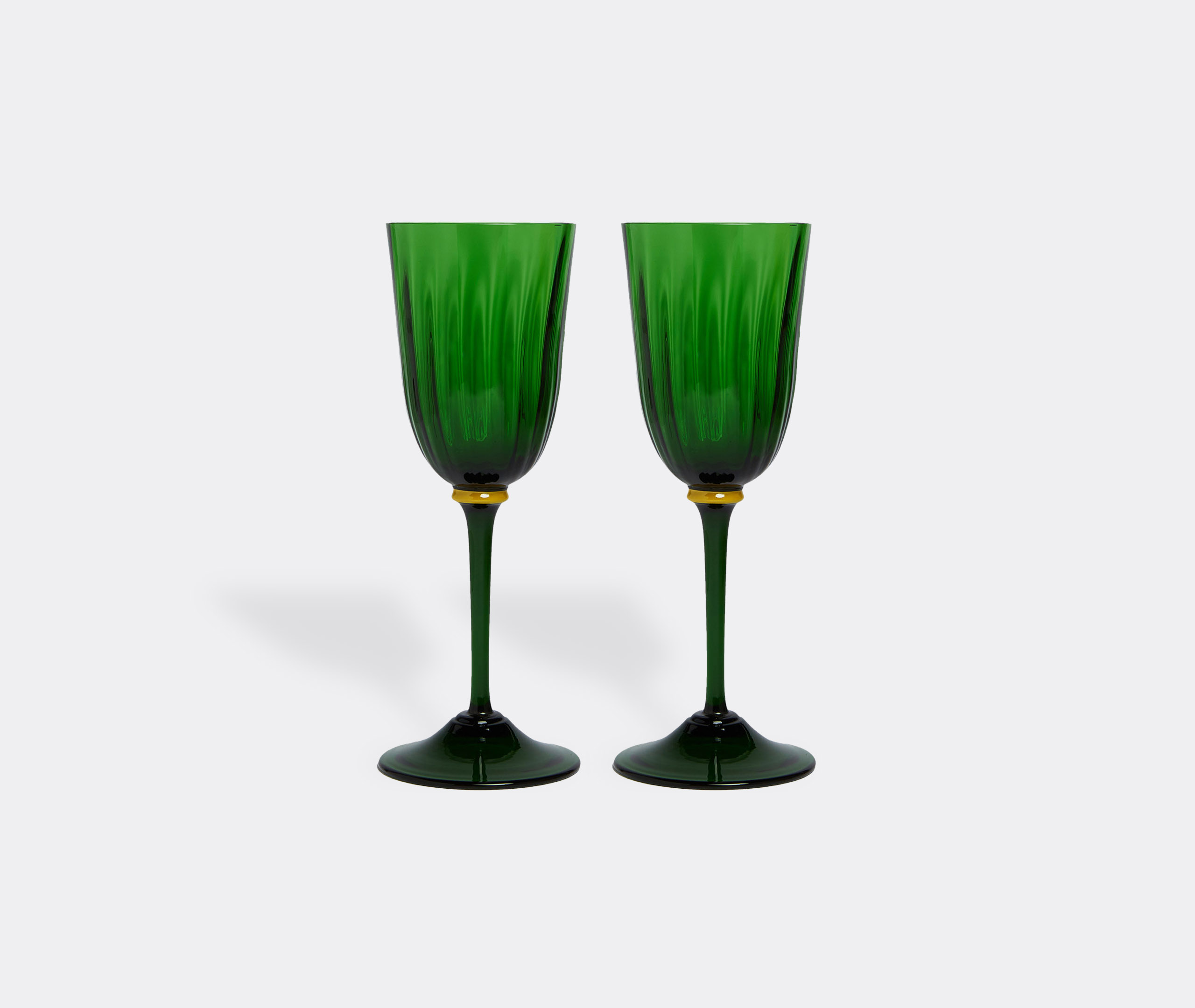 La Doublej Wine Glasses Set Of 2 In Green