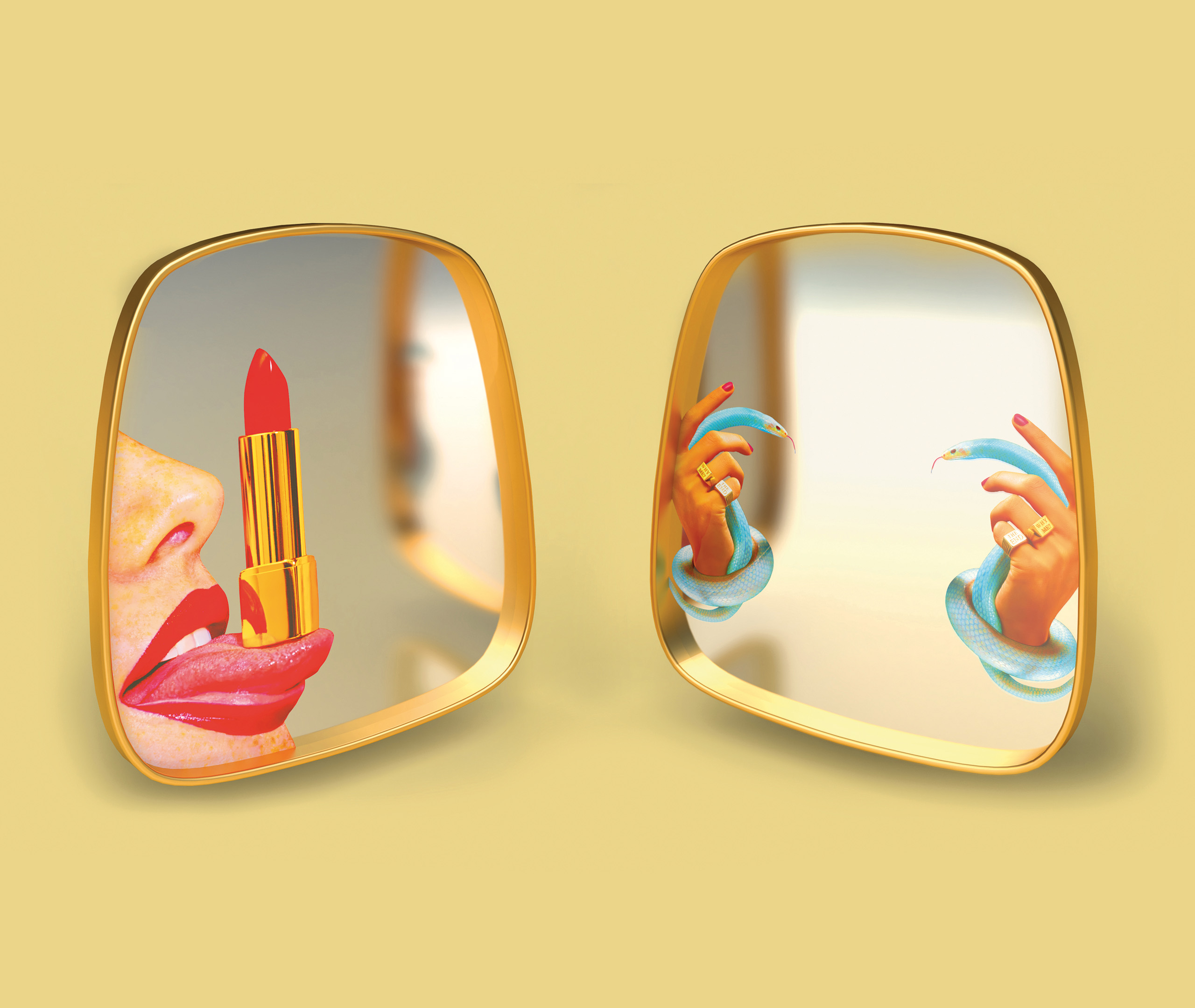 Seletti Mirrors And Clocks Multicolor Uni In Multicolor