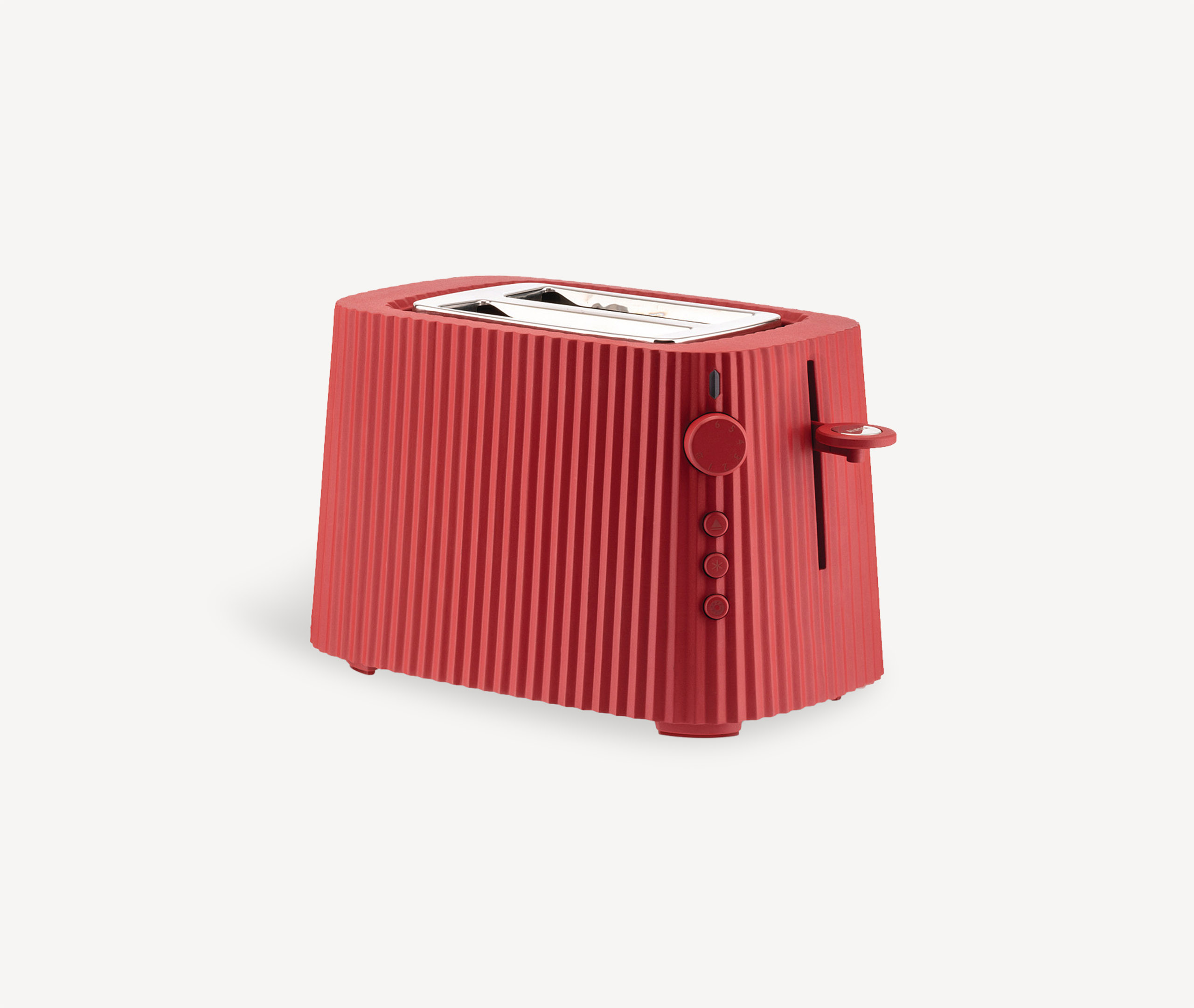 Alessi Plissé Pleated-effect Toaster In Red