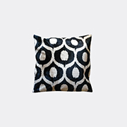 Les-Ottomans Silk Velvet Cushion, Black And White -  Cushions Multicolor Uni
