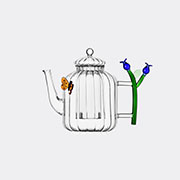 Ichendorf Milano 'botanica' Teapot, Optic Blue -  Tea And Coffee Multicolour Uni