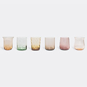 Bitossi Home Assorted Tumblers, Set Of Six, Pink And Amber -  Glassware Amber And Pink Uni