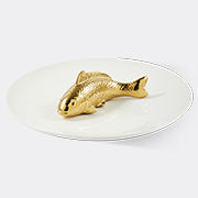 POLSPOTTEN 'tuna Fish' Plate, White And Gold -  Tableware White Uni