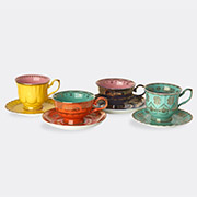 POLSPOTTEN 'grandpa' Tea Cup And Saucer, Set Of Four -  Tea And Coffee Multicolor Uni