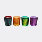 L'Objet 'prism' Cocktail Glass, Set Of Four, Multicolor -  Glassware Amber/green/purple /bordeaux Uni