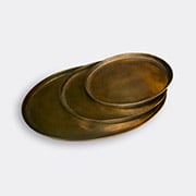 POLSPOTTEN 'platter' Oval, Set Of Three -  Serving And Trays Gold Uni
