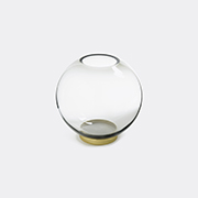 AYTM 'globe' Vase With Stand, Black -  Vases Black, Brass Uni