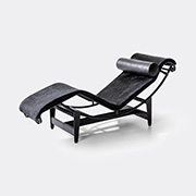 Cassina '4 Chaise Longue À Reglage Continu', Black Hairyskin -  Seating Black Uni