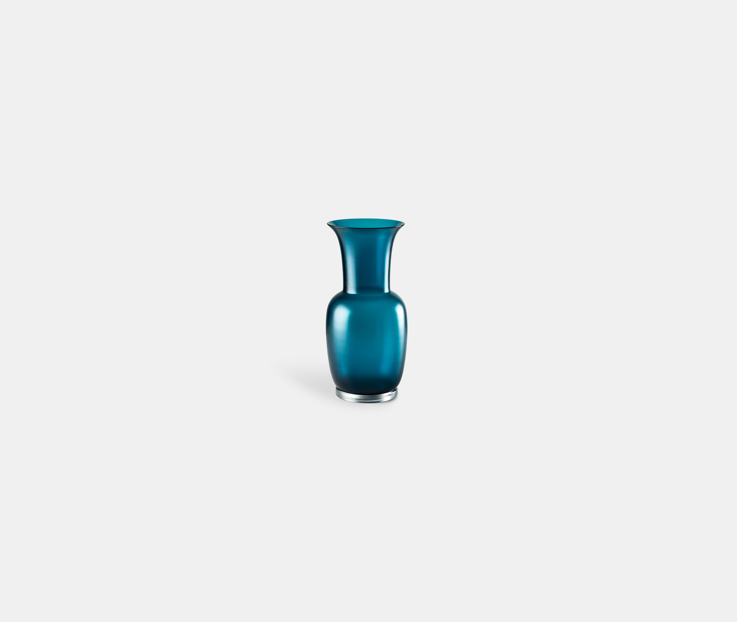 Venini Vases Blue Satin Uni In Blue Satin