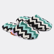 Missoni 'best' Soft Slippers, Turquoise Multicolor -  Bath Linens Multicolour M