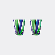 LSA International 'folk' Tumbler, Set Of Two, Black, Blue And Green -  Glassware Multicolor Uni