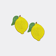 Les-Ottomans 'lemon' Coaster, Set Of Two, Yellow And Green -  Barware Multicolour Uni