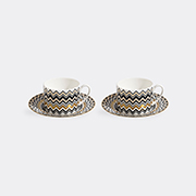 Missoni 'zig Zag Gold' Teacup And Saucer, Set Of Two -  Tea And Coffee Multicolour Uni
