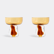 XLBoom 'gusto Coupe' Glass, Set Of Two, Small, Amber -  Serving And Trays Amber Uni