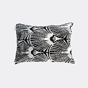 Les-Ottomans Silk Velvet Cushion, Black And White -  Cushions Multicolor Uni