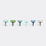 Bitossi Home 'diseguale' Goblets, Set Of Six, Blue And Green -  Glassware Multicolor Uni